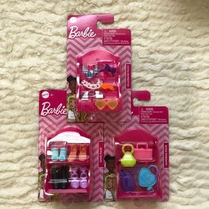 Barbie accessories- 3 packs